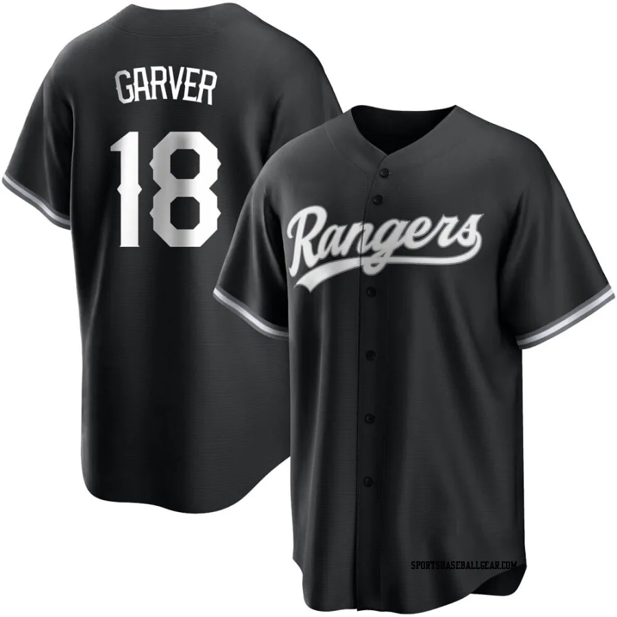 Mitch Garver Men's Texas Rangers Black/White Replica Jersey