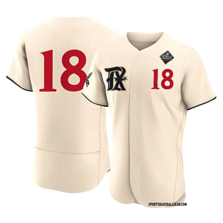 Mitch Garver Men's Texas Rangers Cream Authentic 2023 City Connect 2023 World Series Jersey