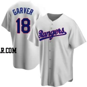 Mitch Garver Men's Texas Rangers White Replica Home Cooperstown Collection Jersey