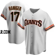 Mitch Haniger Men's San Francisco Giants White Replica Home Cooperstown Collection Jersey