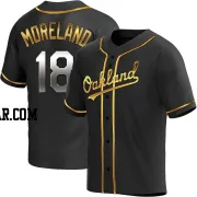 Mitch Moreland Men's Oakland Athletics Black Golden Replica Alternate Jersey