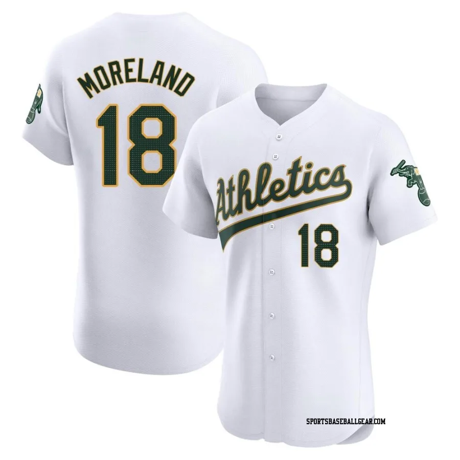 Mitch Moreland Men's Oakland Athletics White Elite Home Jersey