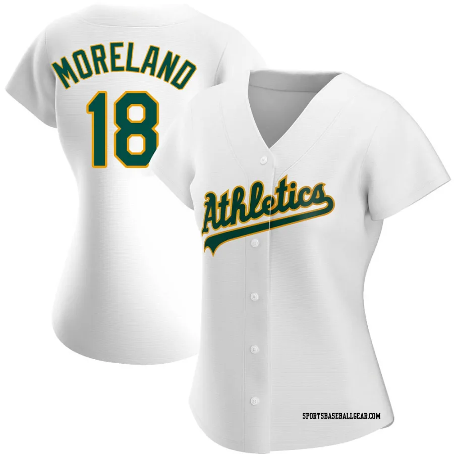 Mitch Moreland Women's Oakland Athletics White Authentic Home Jersey