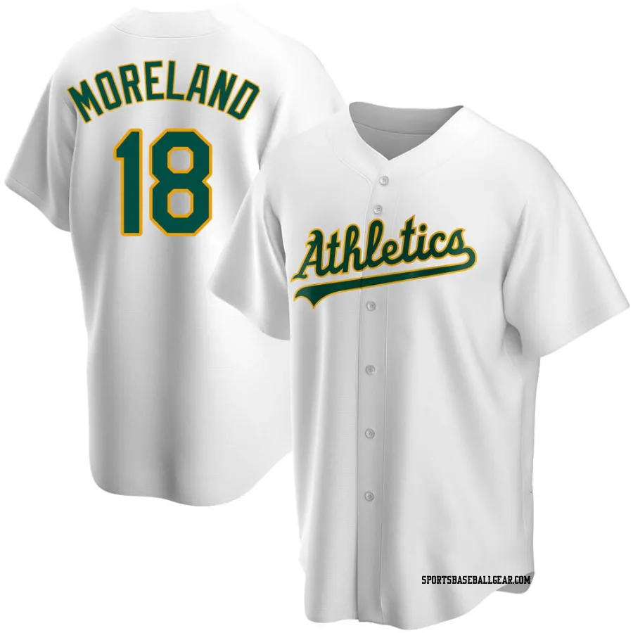 Mitch Moreland Youth Oakland Athletics White Replica Home Jersey