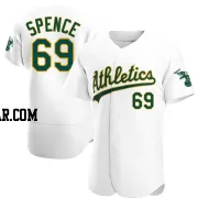 Mitch Spence Men's Oakland Athletics White Authentic Home Jersey