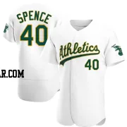 Mitch Spence Men's Oakland Athletics White Authentic Home Jersey