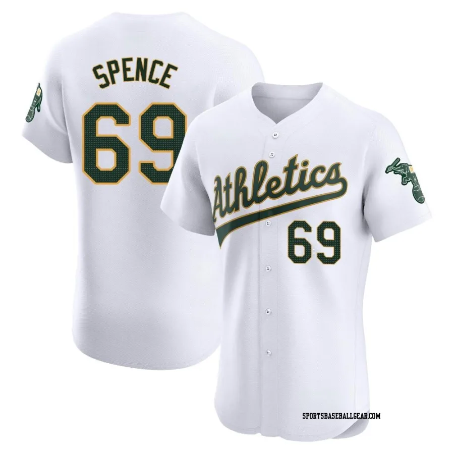 Mitch Spence Men's Oakland Athletics White Elite Home Jersey