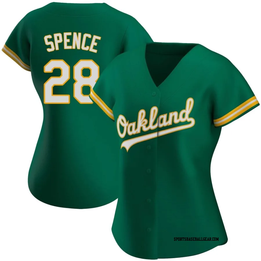 Mitch Spence Women's Oakland Athletics Green Authentic Kelly Alternate Jersey