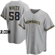 Mitch White Men's Milwaukee Brewers Gray Replica Road Jersey