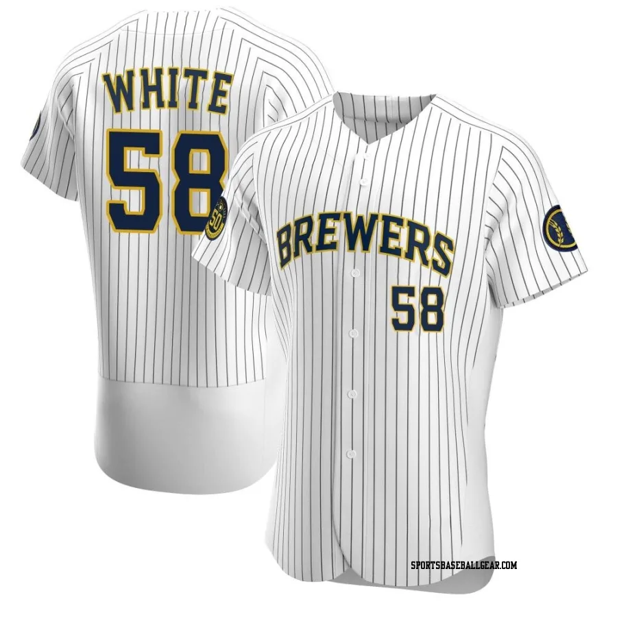 Mitch White Men's Milwaukee Brewers White Authentic Alternate Jersey