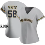 Mitch White Women's Milwaukee Brewers Gray Authentic Road Jersey