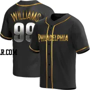 Mitch Williams Men's Philadelphia Phillies Black Golden Replica Alternate Jersey