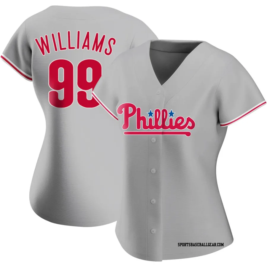 Mitch Williams Women's Philadelphia Phillies Gray Authentic Road Jersey