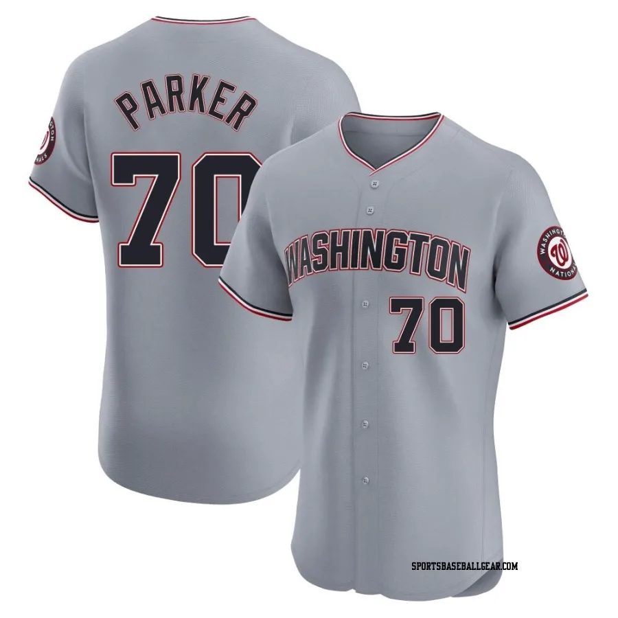 Mitchell Parker Men's Washington Nationals Gray Elite Road Jersey