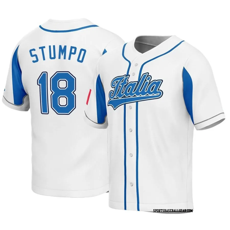 Mitchell Stumpo Men's Italy Baseball White Replica 2023 World Baseball Classic Jersey