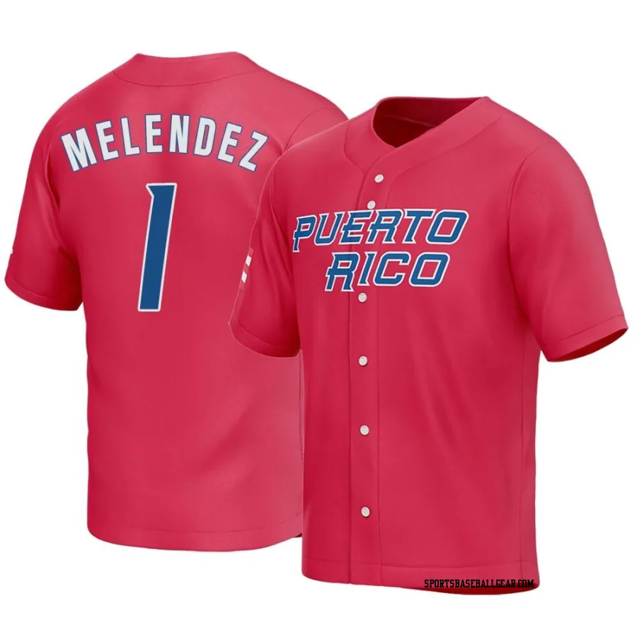 MJ Melendez Men's Puerto Rico Baseball Red Replica 2023 World Baseball Classic Jersey