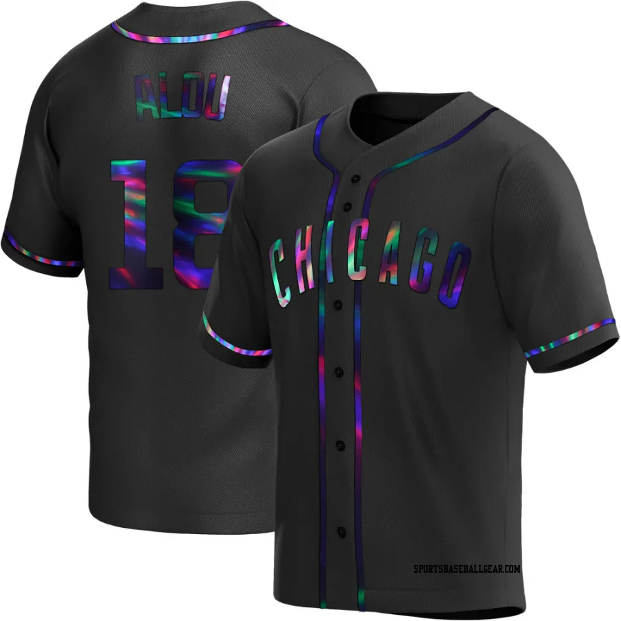 Moises Alou Men's Chicago Cubs Black Holographic Replica Alternate Jersey