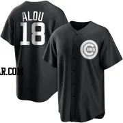 Moises Alou Men's Chicago Cubs Black/White Replica Jersey