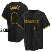 Moises Chace Men's Philadelphia Phillies Black Replica Snake Skin City Jersey