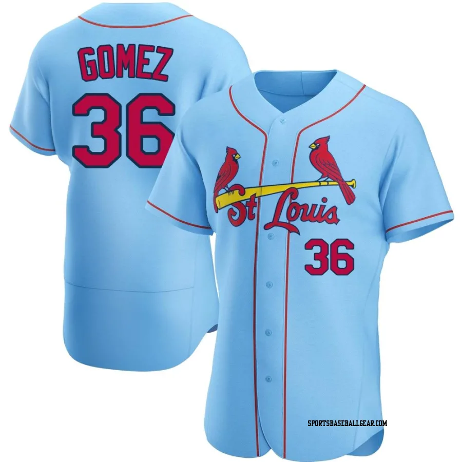 Moises Gomez Men's St. Louis Cardinals Light Blue Authentic Alternate Jersey