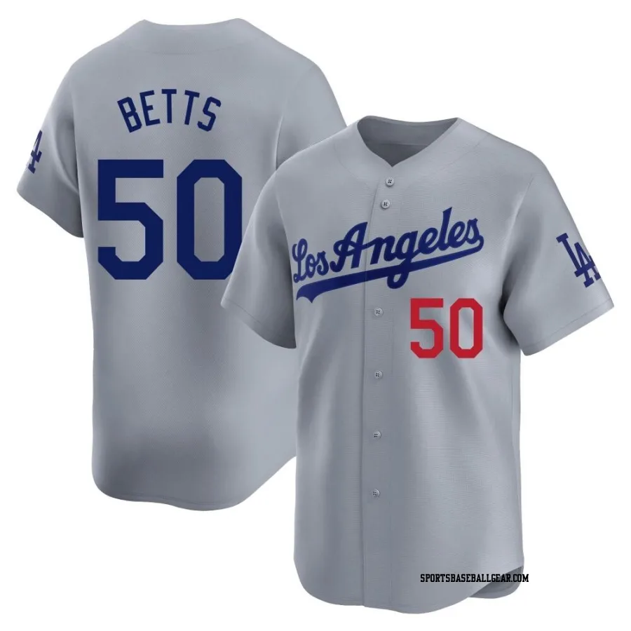 Mookie Betts Men's Los Angeles Dodgers Gray Limited Away Jersey