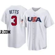 Mookie Betts Men's Los Angeles Dodgers White Replica USA Baseball 2023 World Baseball Classic Jersey