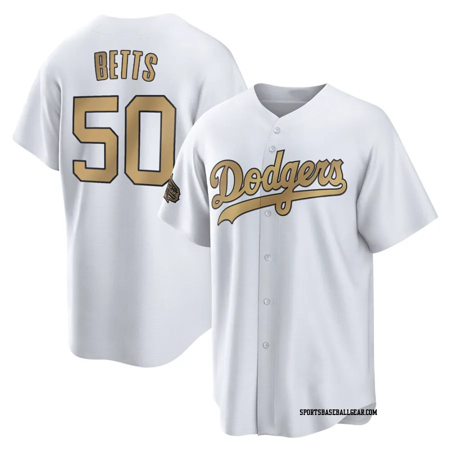 Mookie Betts Youth Los Angeles Dodgers White Game Replica 2022 All-Star Jersey