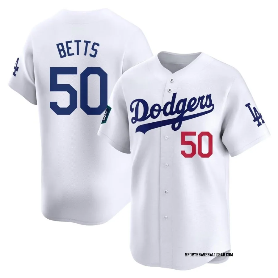 Mookie Betts Youth Los Angeles Dodgers White Limited 2024 World Tour Seoul Series Home Jersey