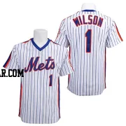 Mookie Wilson Men's New York Mets White/Blue Authentic Strip Throwback Jersey