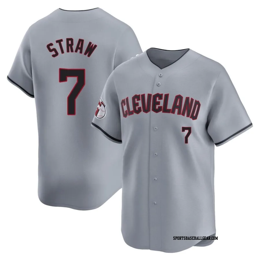 Myles Straw Men's Cleveland Guardians Gray Limited Road Jersey