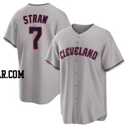 Myles Straw Men's Cleveland Guardians Gray Replica Road Jersey