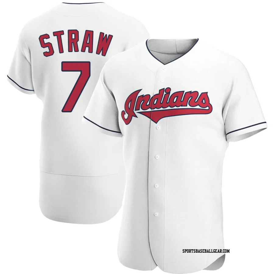 Myles Straw Men's Cleveland Guardians White Authentic Home Jersey