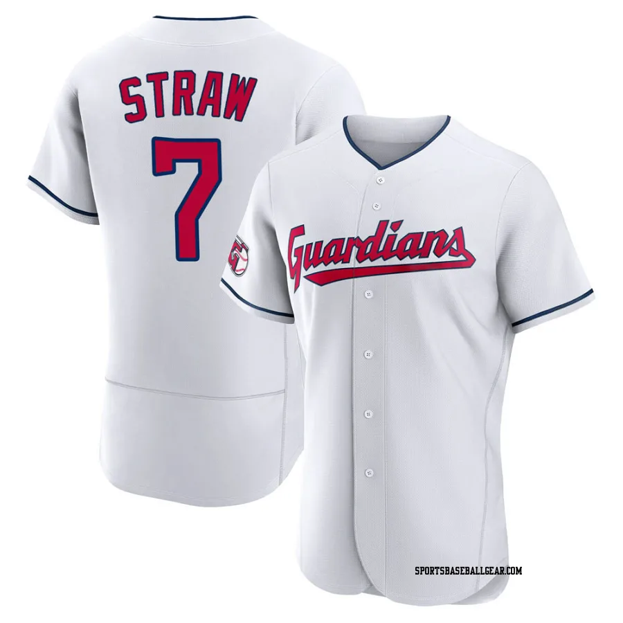 Myles Straw Men's Cleveland Guardians White Authentic Home Jersey