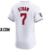 Myles Straw Men's Cleveland Guardians White Elite Home Jersey