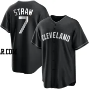 Myles Straw Youth Cleveland Guardians Black/White Replica Jersey