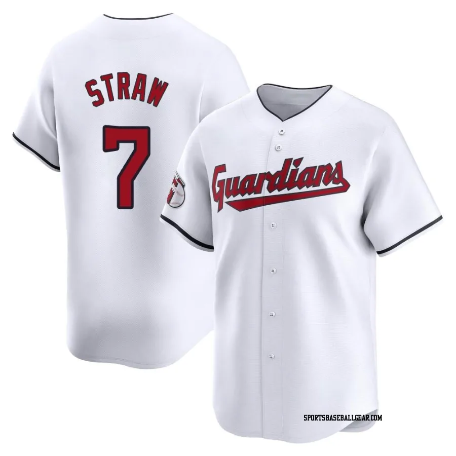 Myles Straw Youth Cleveland Guardians White Limited Home Jersey