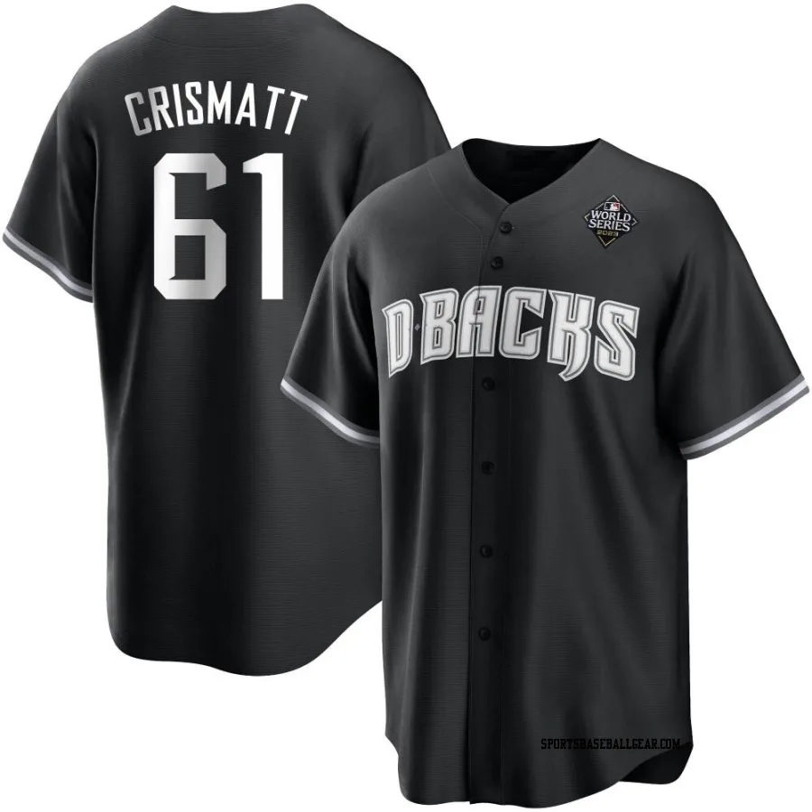 Nabil Crismatt Men's Arizona Diamondbacks White Replica Black 2023 World Series Jersey