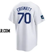 Nabil Crismatt Men's Los Angeles Dodgers White Replica 2024 World Tour Seoul Series Home Jersey