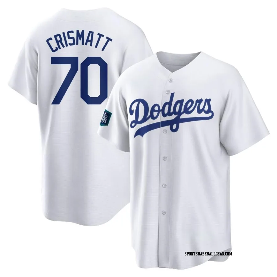 Nabil Crismatt Men's Los Angeles Dodgers White Replica 2024 World Tour Seoul Series Home Jersey