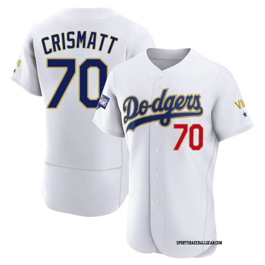 Nabil Crismatt Men's Los Angeles Dodgers White/Gold Authentic 2021 Gold Program Player Jersey