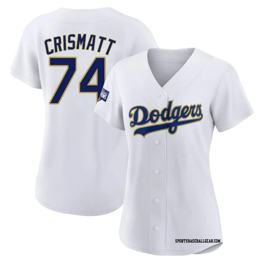 Nabil Crismatt Women's Los Angeles Dodgers White/Gold Authentic 2021 Gold Program Player Jersey