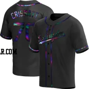 Nabil Crismatt Youth Los Angeles Dodgers Black Holographic Replica Alternate Jersey