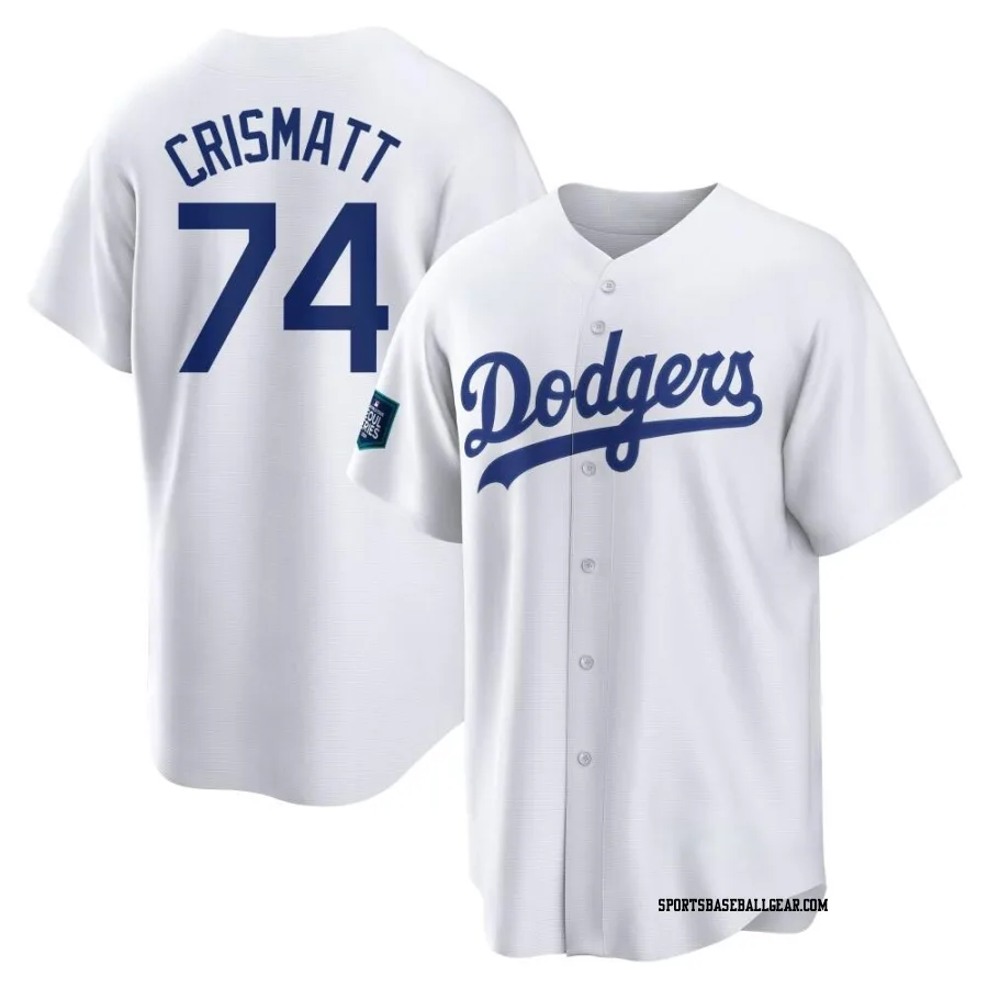 Nabil Crismatt Youth Los Angeles Dodgers White Replica 2024 World Tour Seoul Series Home Jersey