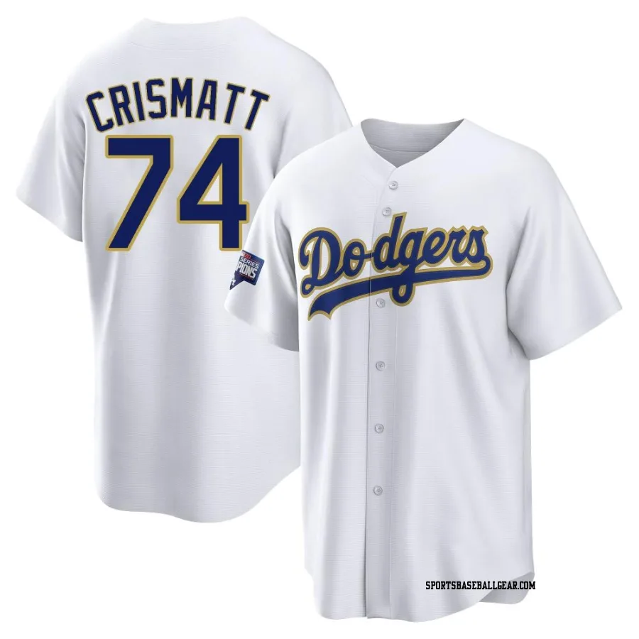 Nabil Crismatt Youth Los Angeles Dodgers White/Gold Replica 2021 Gold Program Player Jersey