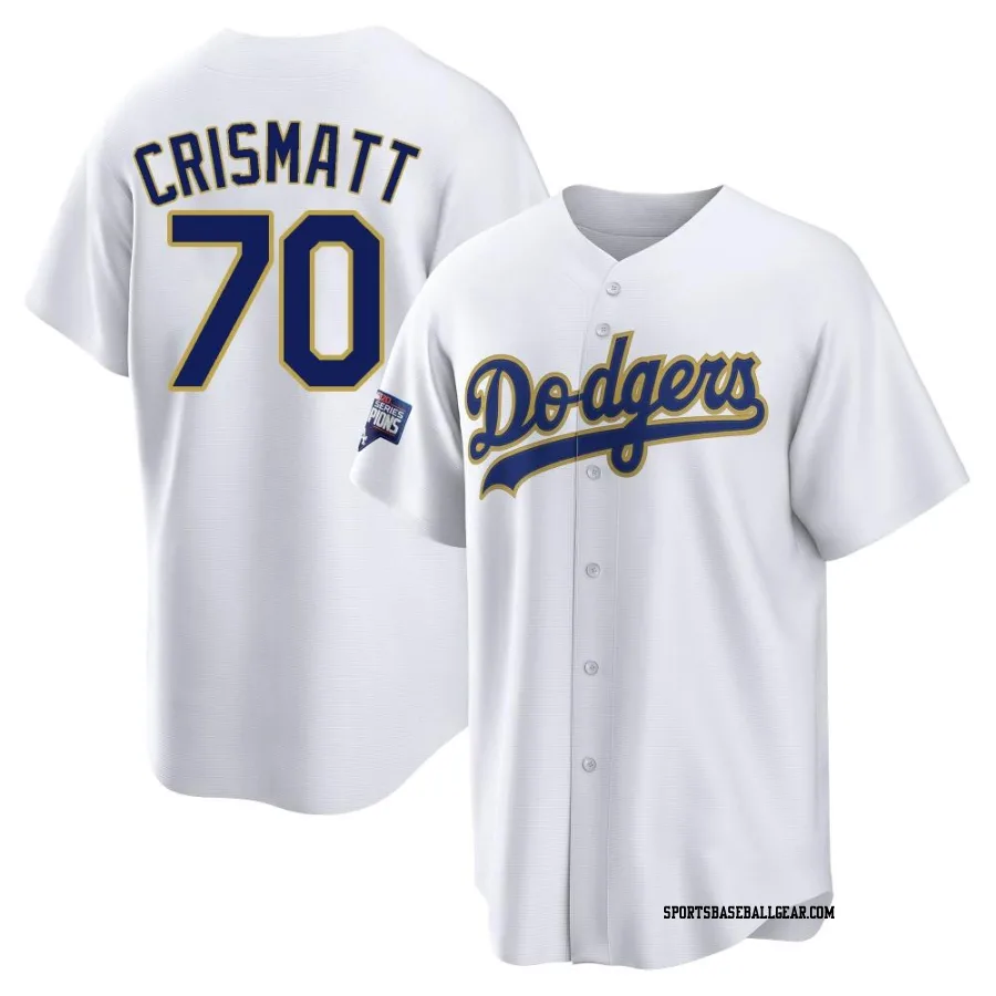 Nabil Crismatt Youth Los Angeles Dodgers White/Gold Replica 2021 Gold Program Player Jersey