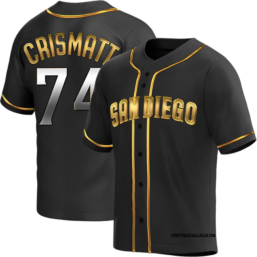 Nabil Crismatt Youth San Diego Padres Black Golden Replica Alternate Jersey