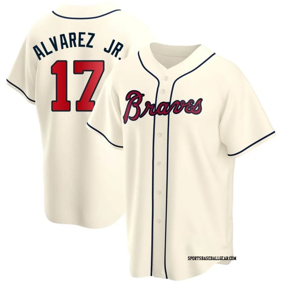 Nacho Alvarez Jr. Men's Atlanta Braves Cream Replica Alternate Jersey