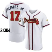 Nacho Alvarez Jr. Men's Atlanta Braves Gold Authentic White 2022 Program Jersey