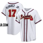 Nacho Alvarez Jr. Men's Atlanta Braves Gold Replica White 2022 Program Jersey