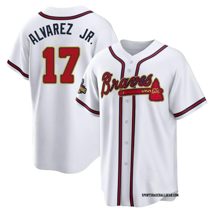 Nacho Alvarez Jr. Men's Atlanta Braves Gold Replica White 2022 Program Jersey